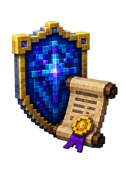 ภาพ Minecraft ประกอบหัวข้อกฎเซิร์ฟเวอร์